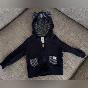 Carter's Navy Hoodie with Striped Details